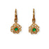 14KT Gold, Diamond & Emerald Flower Earrings