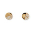 14KT Half Pavé Diamond Circle Earrings