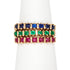 18kt Yellow Gold Emerald, Ruby, and Sapphire Band Ring Set