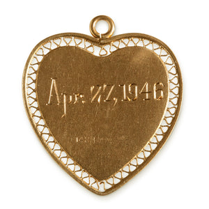 14KT YELLOW "BEVERLY" HEART CHARM
