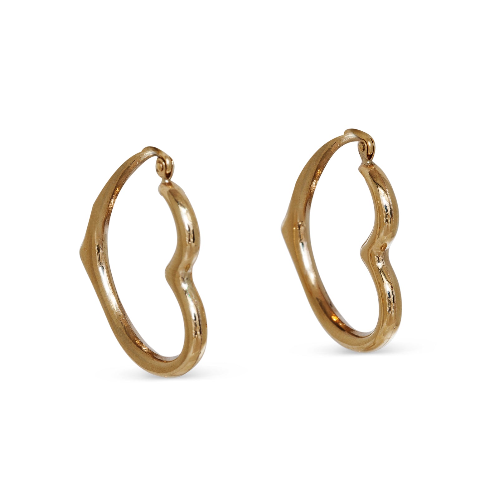 10KT YELLOW GOLD  HEART-SHAPED HOOPS