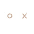 14KT Yellow Gold "Hug and Kiss" XO Stud Earrings