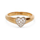 14kt yellow gold heart ring with pavé-set diamonds