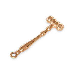 14kt yellow gold vintage gavel or mallet charm with loop for pendant or bracelet