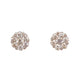 Close-up of 14kt white gold 6mm diamond cluster earrings on white background