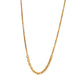 Closeup of 14kt yellow gold necklace featuring a mix of box and oval link chains