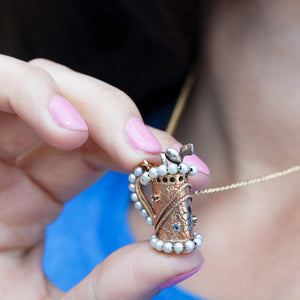 Vintage 14kt Golf Clubs Pendant