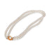 14kt Double Strand Pearl Necklace with Flower Clasp