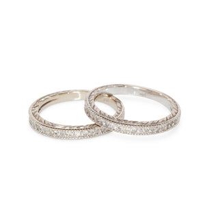 Vintage 14kt White Gold Matching Band Rings