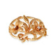 Art Nouveau floral brooch in 14kt yellow gold with diamonds