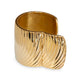 Back view of textured 18kt gold hinged cuff bracelet