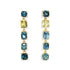 18kt Yellow Gold Multi-Color Sapphire Dangle Earrings