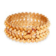 Clasp detail of 18kt yellow gold double petal estate bracelet showing secure closure
