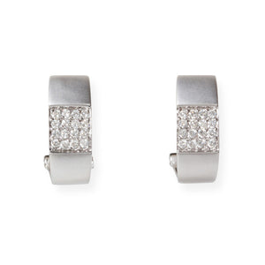 Mondern 18kt White Gold and Diamond Clip On Earrings