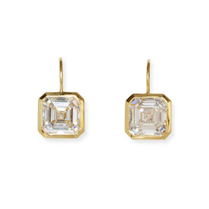 18kt yellow gold Asscher Cut Lab Grown Diamond Earrings