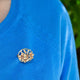 14KT YELLOW GOLD ART NOUVEAU DIAMOND & FLOWER BROOCH