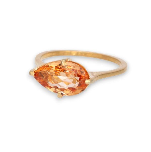 18K Yellow Gold East-West Imperial Topaz Ring