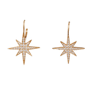 14KT GOLD & DIAMOND STAR EARRINGS