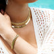 18KT ROUNDED CUBAN LINK NECKLACE AND BRACELET INTEGRATED SET