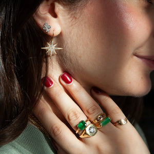 18KT DIAMOND CARTIER HINDU FLORAL STUD EARRINGS