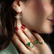 18KT DIAMOND CARTIER HINDU FLORAL STUD EARRINGS