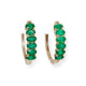 14KT EMERALD HOOPS