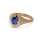 14KT SAPPHIRE SET IN SIGNET RING