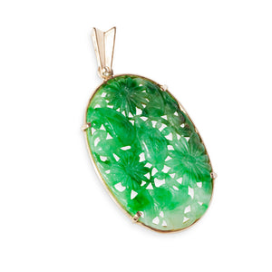 Carved Jade Pendant with Floral Motif