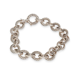 Stylish SILVER DAVID YURMAN MIXED-LINK BRACELET