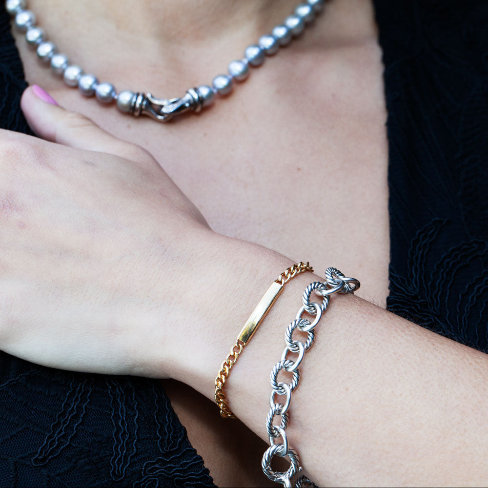 David Yurman Silver Mixed-Link Bracelet Ben Shemano – Ben