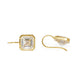Beautiful 18kt bezel set lab grown asscher cut diamond drop earrings.