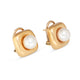 Tiffany and Company, Angela Cumming, Gold earrings with pearl centers on a white background