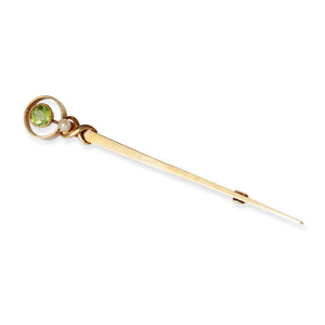 Is it a sword? 14kt Peridot Pin
