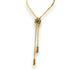 Antique 14K Yellow Gold Enamel & Emerald Bolo Tie Necklace