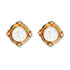 18kt Yellow Gold Elizabeth Locke Intaglio Earrings with Pearls