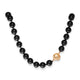 Detail of Gump's clasp on 18 inch  onyx bead necklace. 