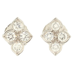 18KT DIAMOND CARTIER HINDU FLORAL STUD EARRINGS