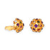 Mid-Century 18K Yellow Gold Multicolor Gemstone Sputnik Earrings