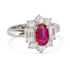 Platinum Ruby and Diamond Ring