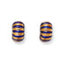 Tiffany & Co. Schlumberger 18kt Yellow Gold Blue Enamel Ribbed Bombe Earrings
