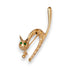 Vintage 14K Yellow Gold Cat Emerald Eye Brooch
