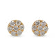 18KT YELLOW GOLD, .58CT DIAMOND CLUSTER EARRINGS
