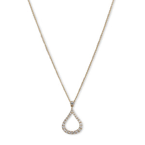 18KT YELLOW GOLD DIAMOND TEAR DROP PENDANT