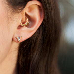 18KT DIAMOND TRILLION DIAMOND STUD EARRINGS