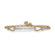 Front view of 14KT yellow gold diamond bar bracelet with rope accents