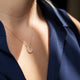 18KT YELLOW GOLD DIAMOND HORSESHOE NECKLACE
