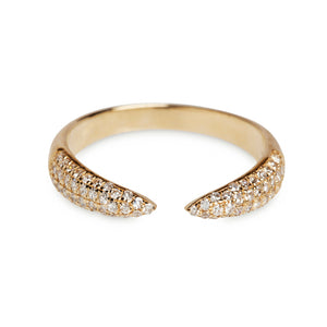 18KT YELLOW OR ROSE GOLD PAVE DIAMOND CLAW RINGS