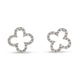 14KT WHITE GOLD QUATREFOIL DIAMOND STUD EARRINGS