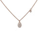 18KT ROSE GOLD NECKLACE WITH PAVE OVAL DISK AND SIDEKICK DIAMOND
