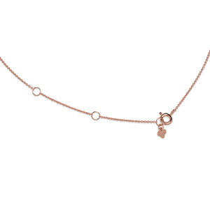 18KT ROSE GOLD NECKLACE WITH PAVE OVAL DISK AND SIDEKICK DIAMOND